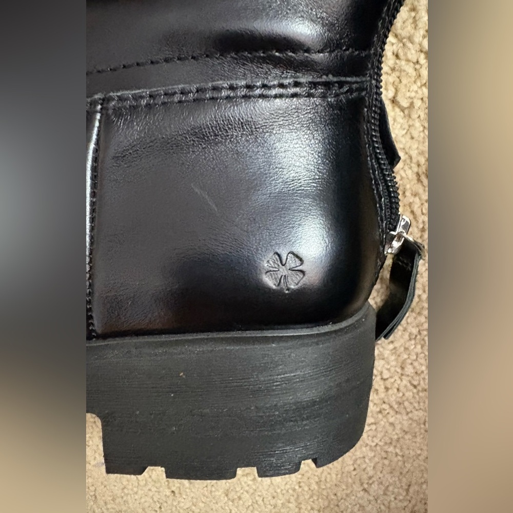 NWOT Lucky Brand Cirila Black Knee-high Leather Boots - Picture 4 of 7
